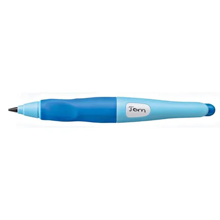STABILO Ergonomischer Druck-Bleistift EASYergo, hellblau/dunkelblau, B & Spitzer, Linkshänder