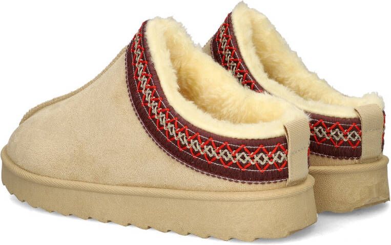 Nelson Home suède pantoffels beige