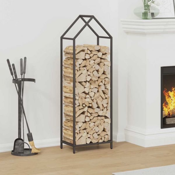vidaXL Suporte para Lenha 40x25x120 cm Aço Laminado a Frio Preto - 437296979