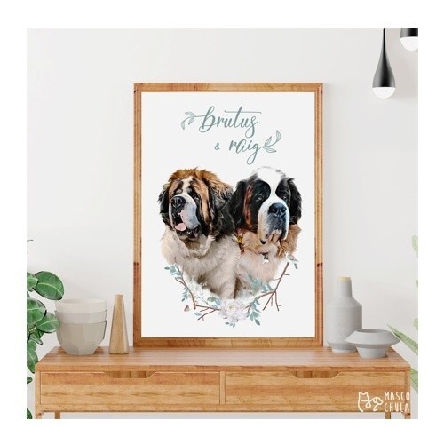 Retrato digital personalizado e realista de Mascochula selvagem, com seu animal de estimação.