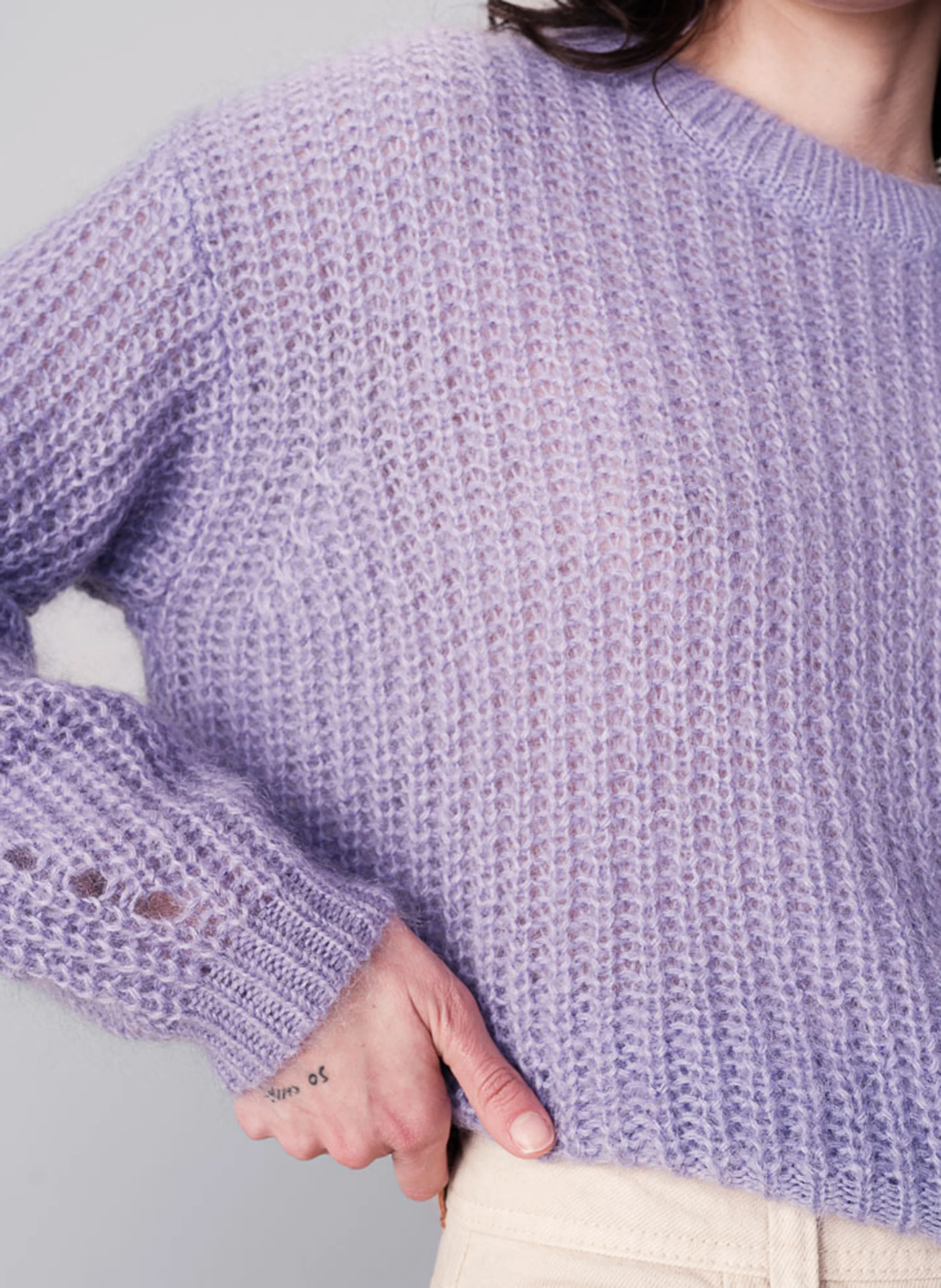 NAISSANCE - Pull col rond ample en tricot | Violet