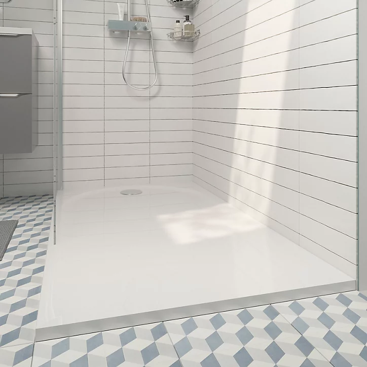Receveur de douche 90 x 180 cm, résine, blanc, GoodHome Cavally