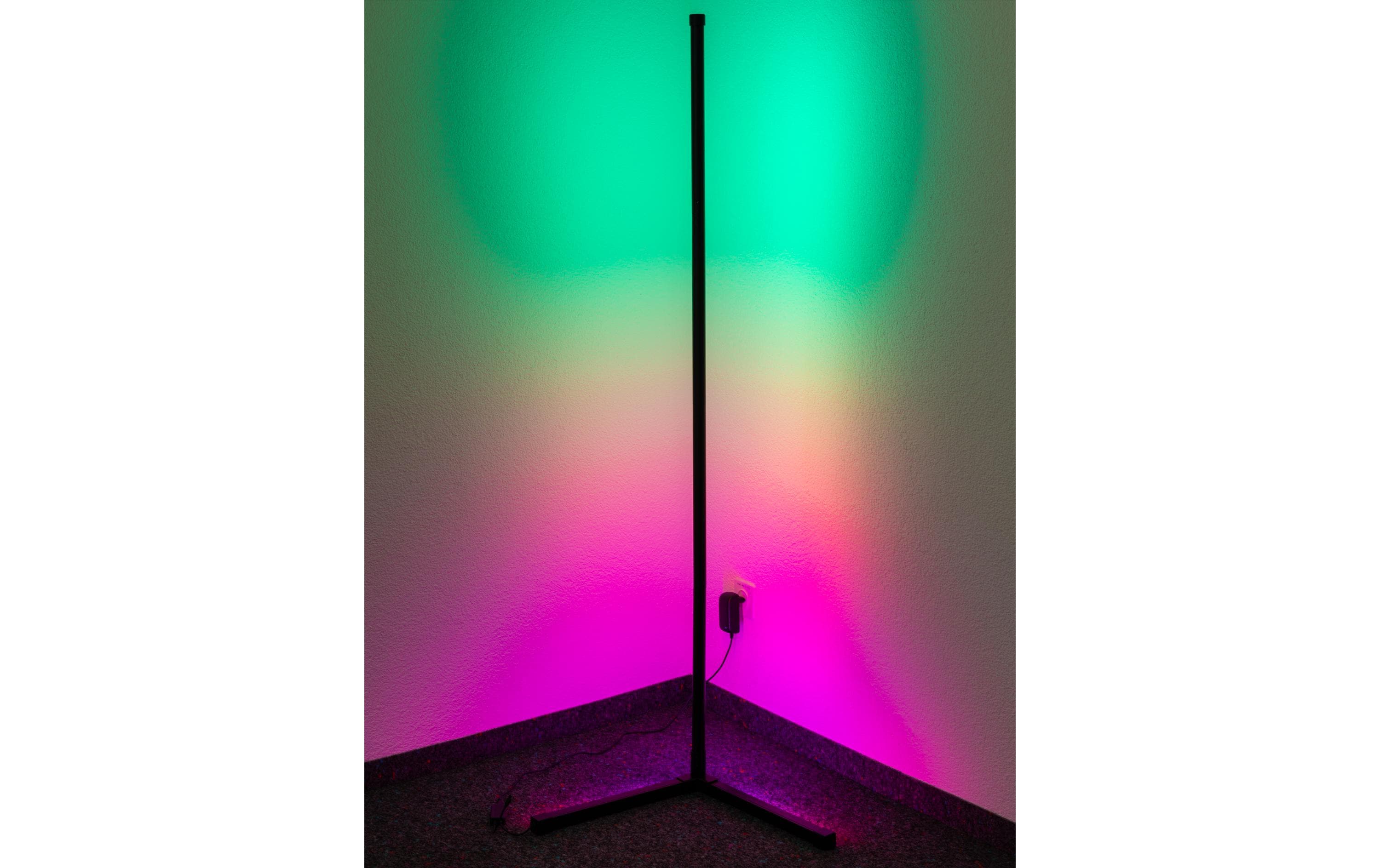 Stehleuchte LED Ambilight, Triangle, RGBW, SchwarzSteuerbare Stehlampe mit variabler Farbtemperatur