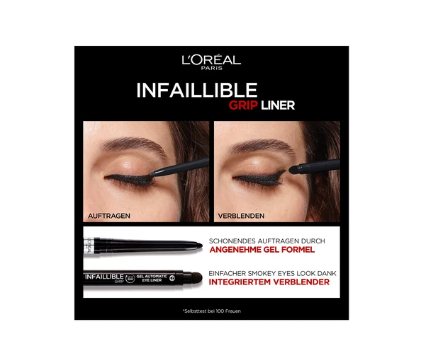 L'ORÉAL PARIS Infaillible Automatic Grip Eyeliner EyelinerIntense Black