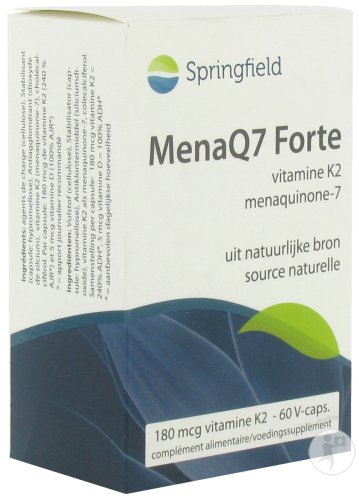 Springfield MenaQ7 Forte Vitamine K2 Complément Alimentaire 60 Gélules