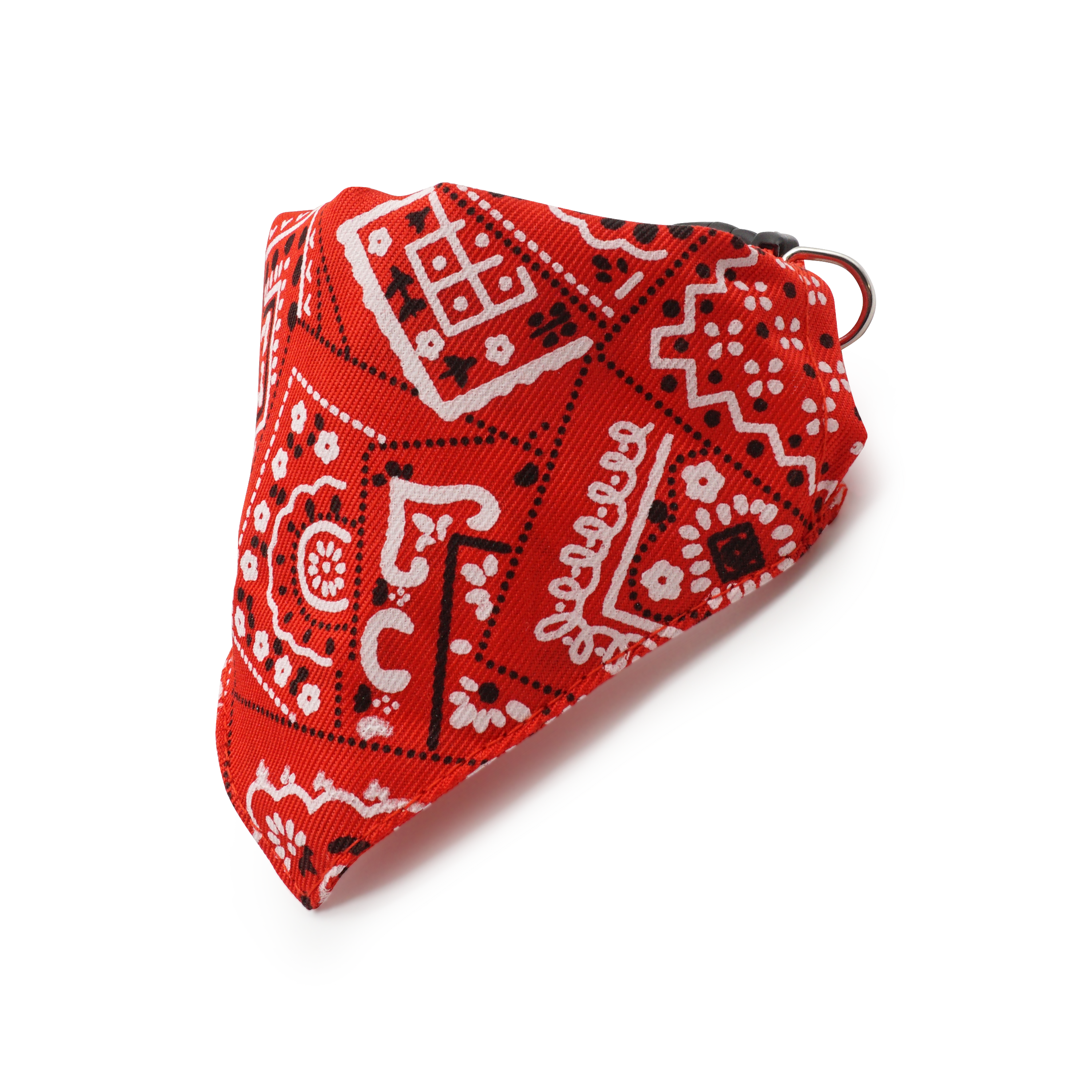 (Gr. M) 29-45cm Verstellbares Hunde Halsband mit Bandana Tuch Haustier Accessoire - Rot