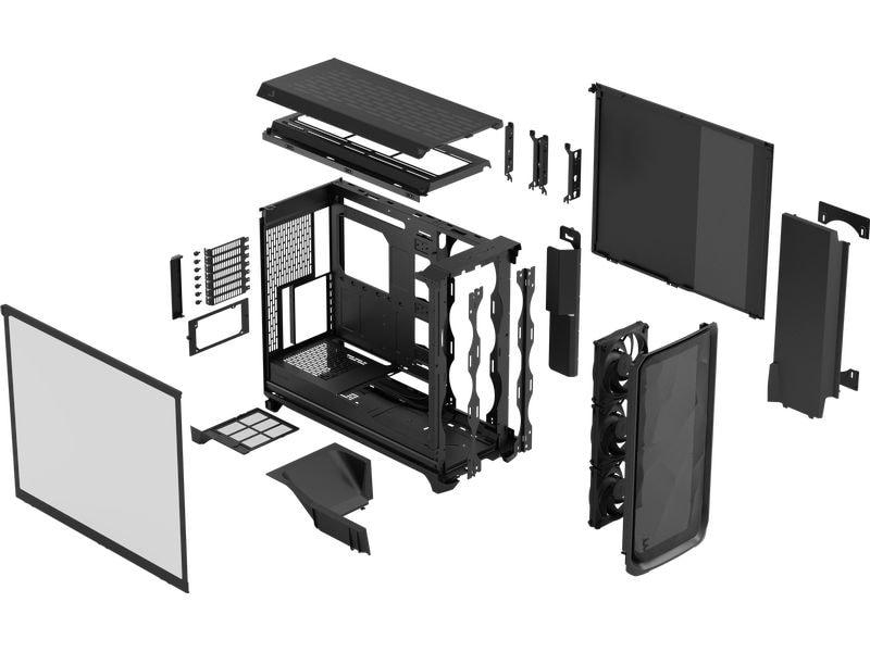 Fractal Design PC-Gehäuse Meshify 3 XL TG Black Midi-Tower mit Sichtfenster