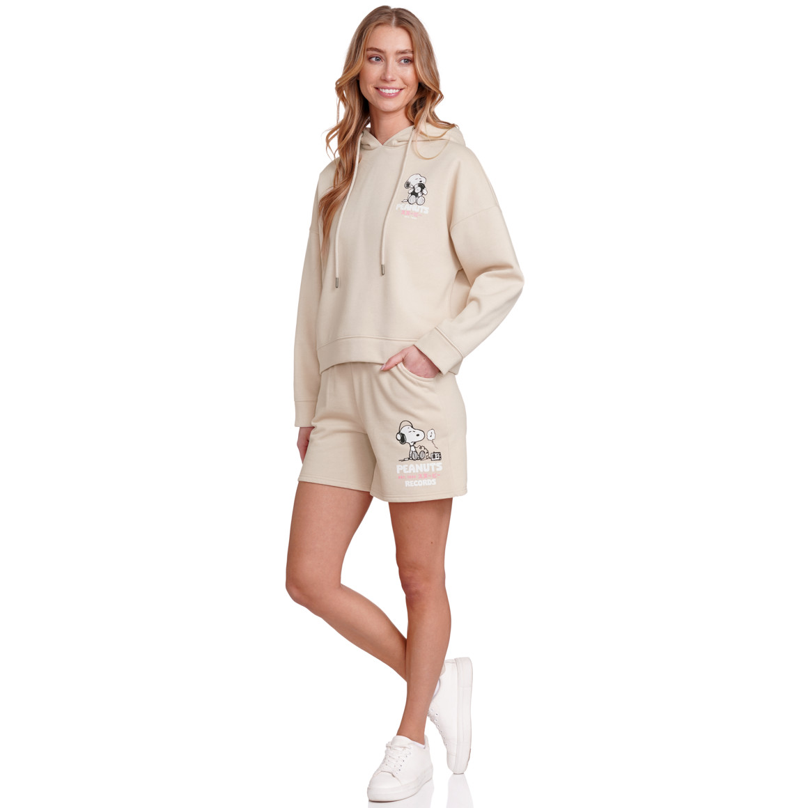Jonas Nielsen Peanuts Hoodie mit Print beige