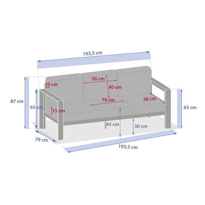 Canapé de jardin ÉVASION Graphite