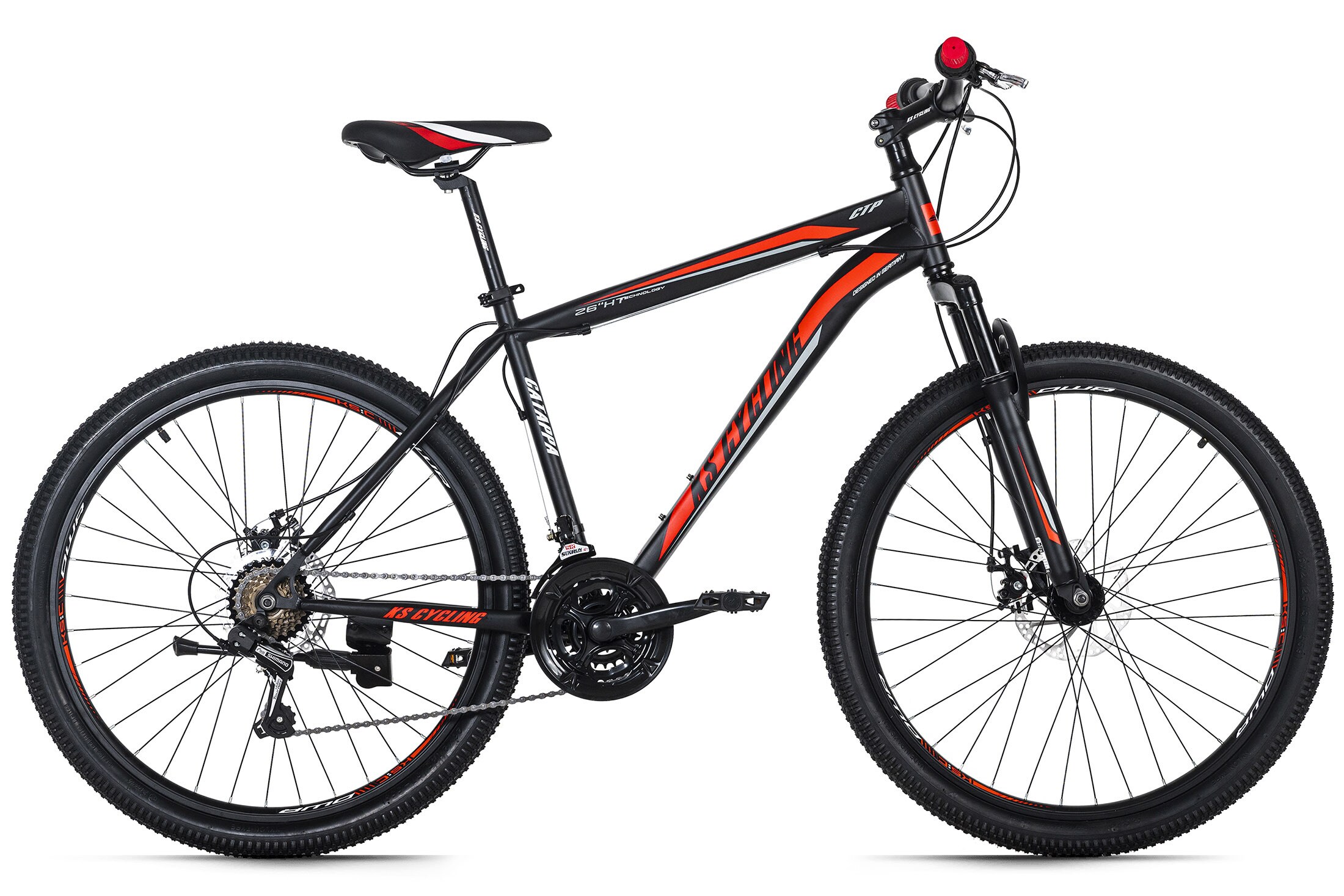 KS Cycling Mountainbike Hardtail 26 Zoll Catappa schwarz-rot
