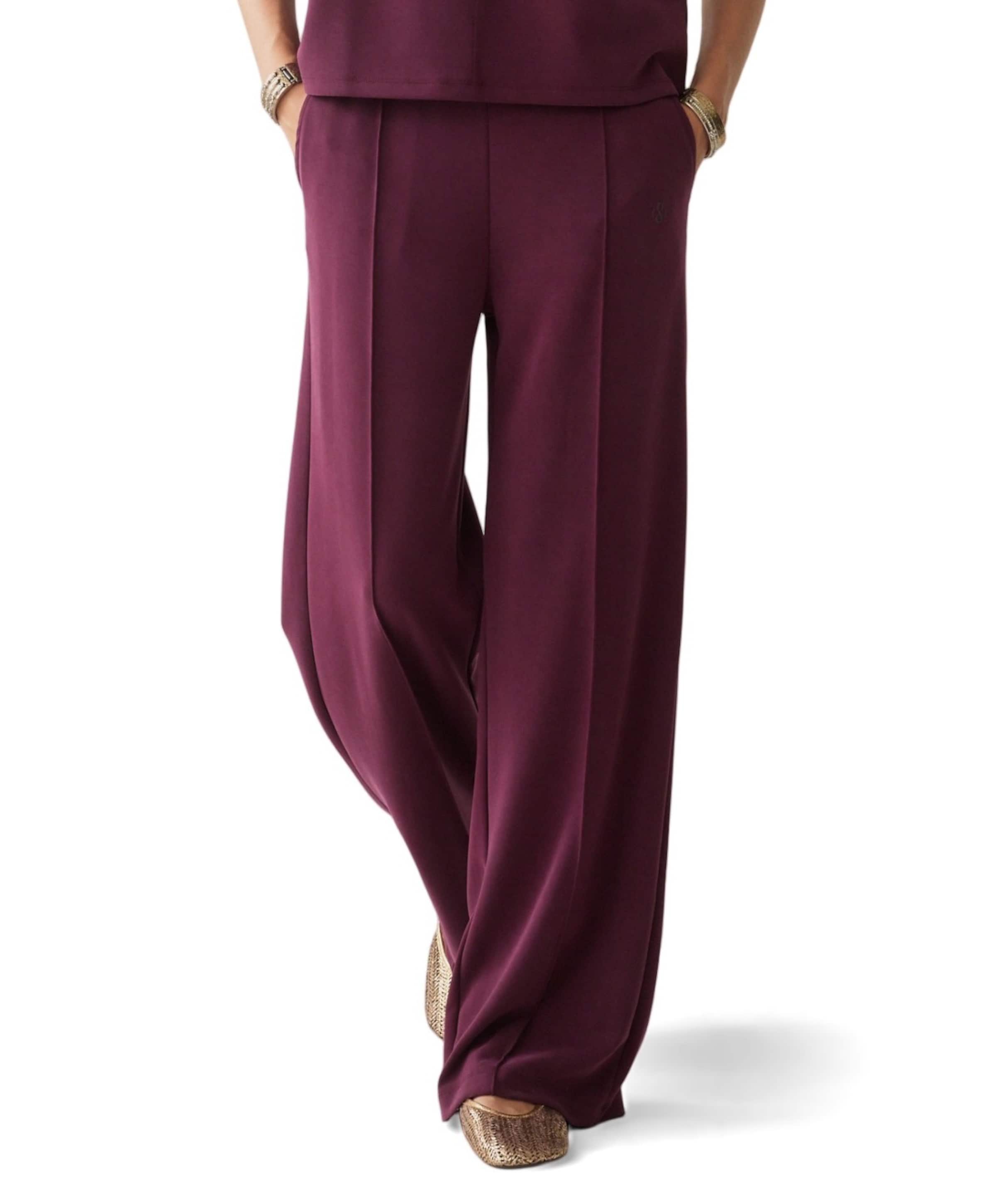 Summum Woman Wide leg Soft scuba dames broek bordeaux
