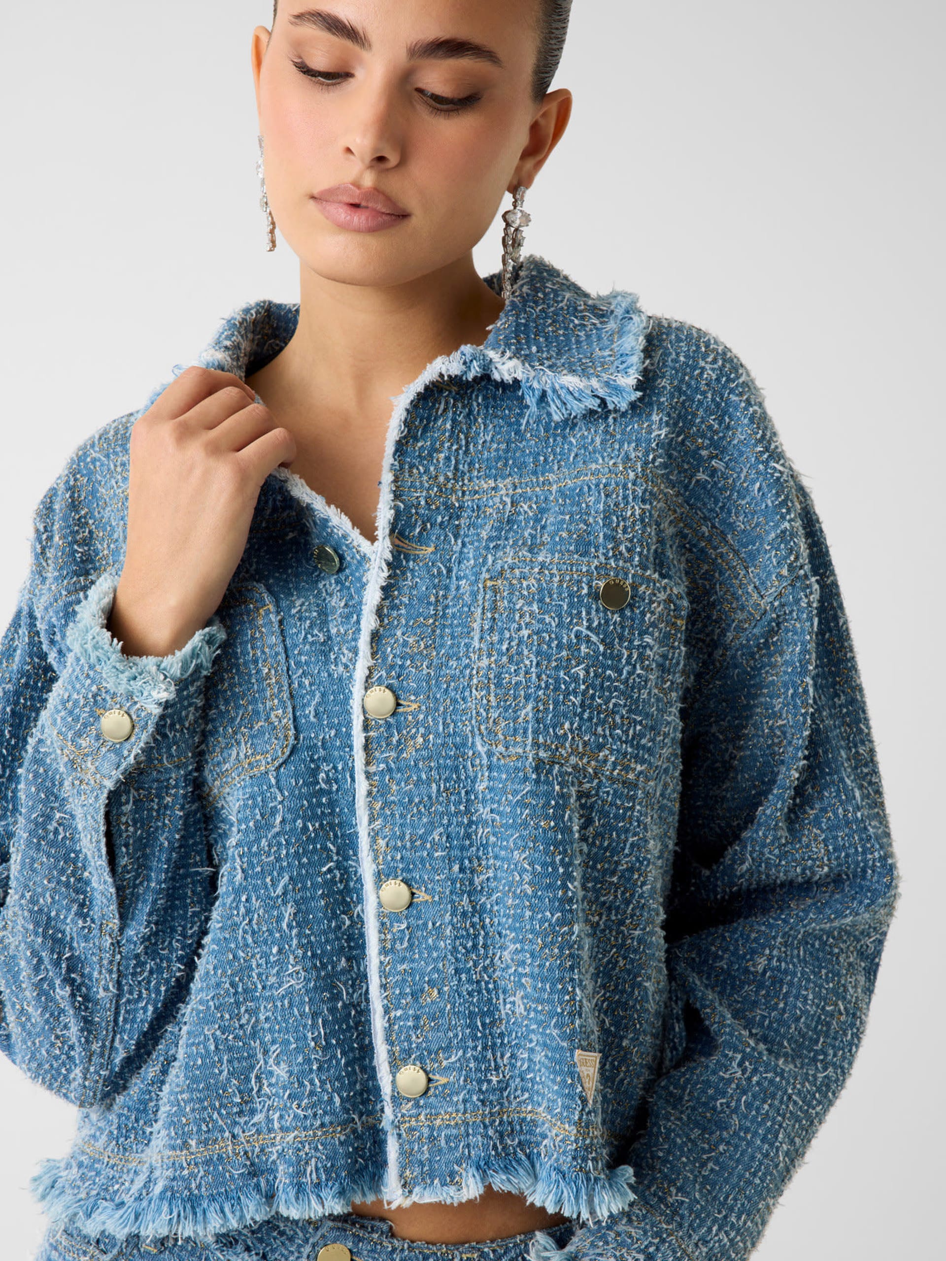 Jaqueta de tweed jeans