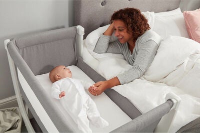 Shnuggle Air Bedside Crib, Dove Grey