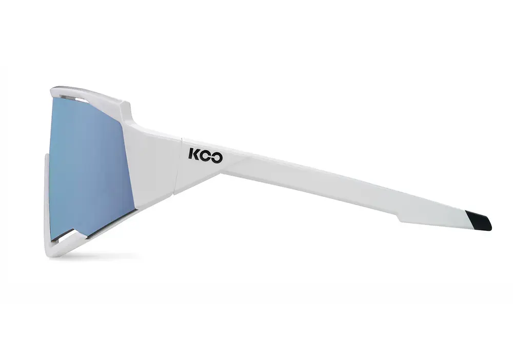 KOO SPECTRO Sport Zonnebril Wit met Photochromic Turquoise Mirror Lens