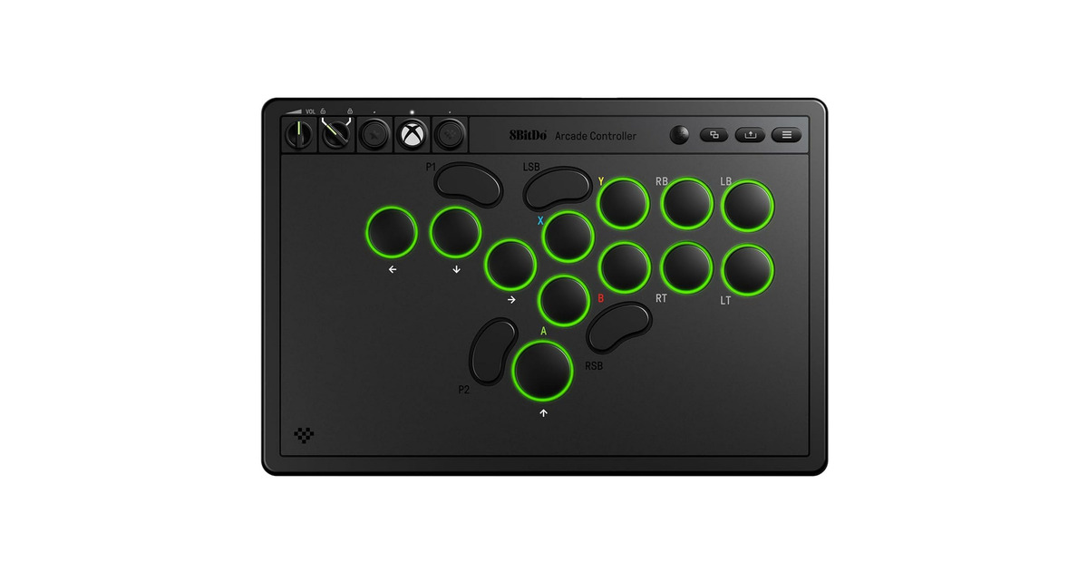 8BitDoArcade Controller for Xbox  (Zwart, 2.4 GHz / USB, Xbox Series X|S, Xbox One, Pc)