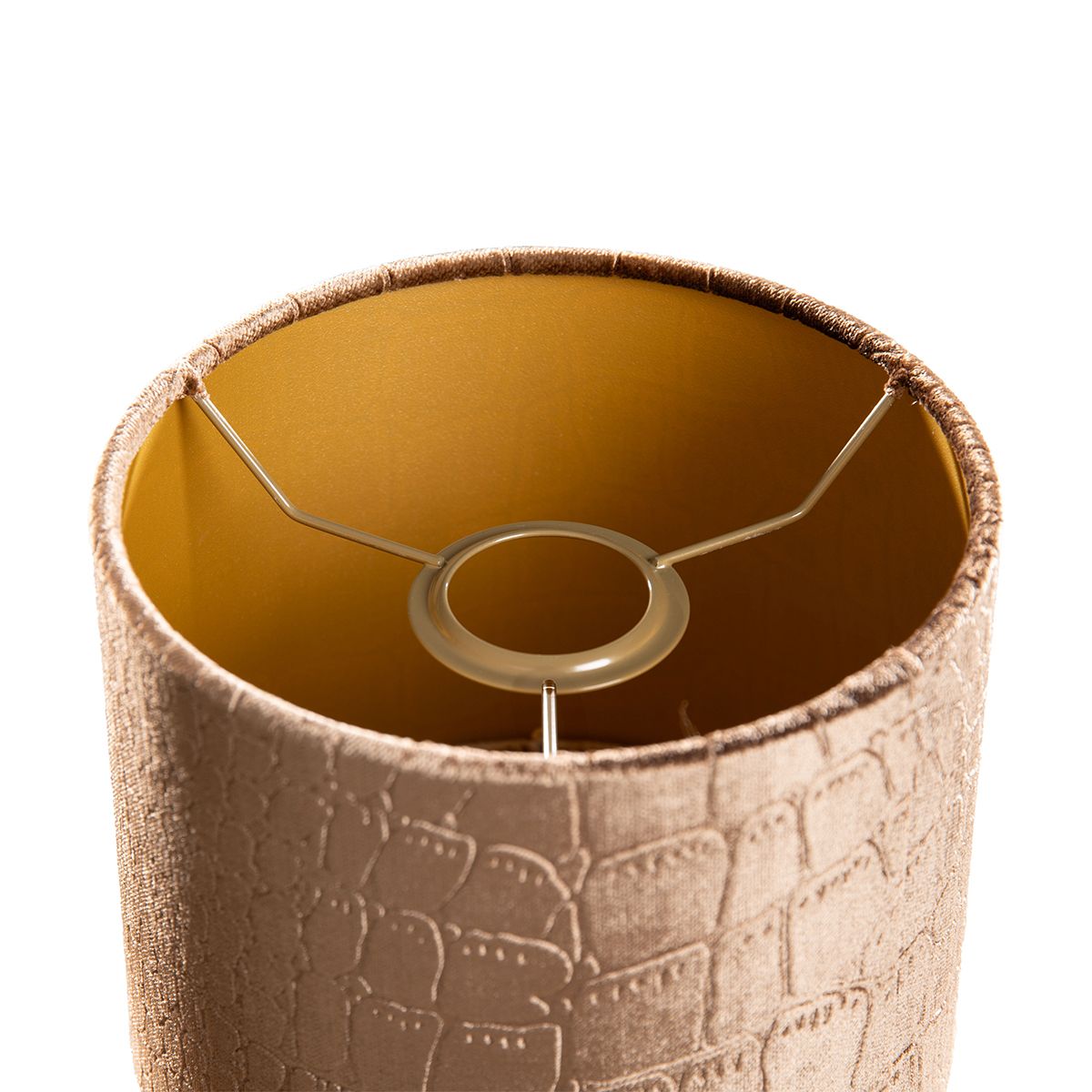 Velours lampenkap krokodil dessin met gouden binnenkant 18/18/14