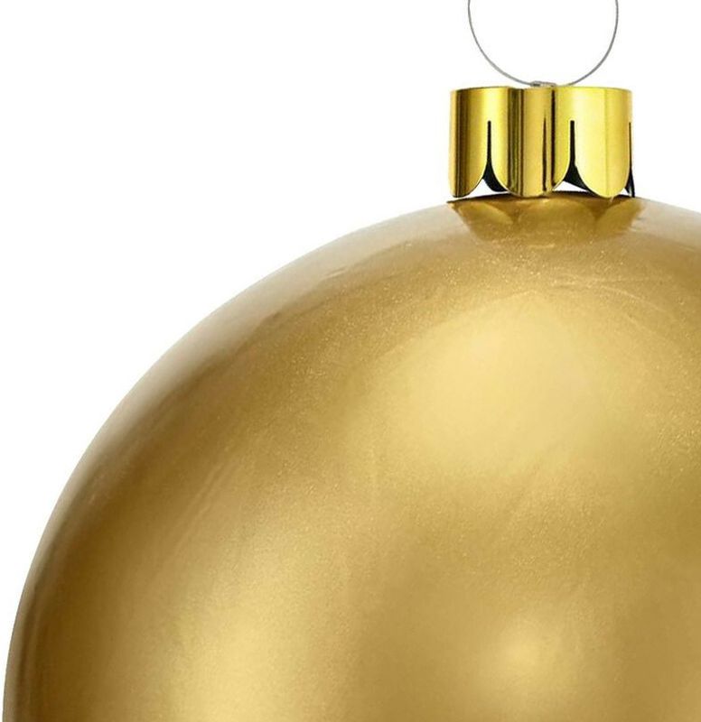 Christmas Decoration - Mega Grote Kerstbal - Goud - Opblaasbaar - 65 cm