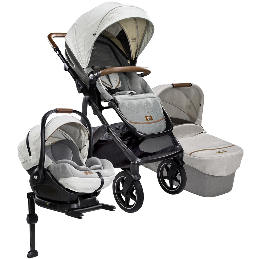 Joie Signature Kombikinderwagen Vinca 4in1 bestehend aus Babywanne, Sportsitz, Babyschale i-Level und Base LX Oyster