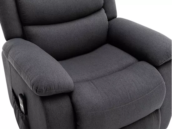 Fauteuil releveur électrique en tissu anthracite NADINE
