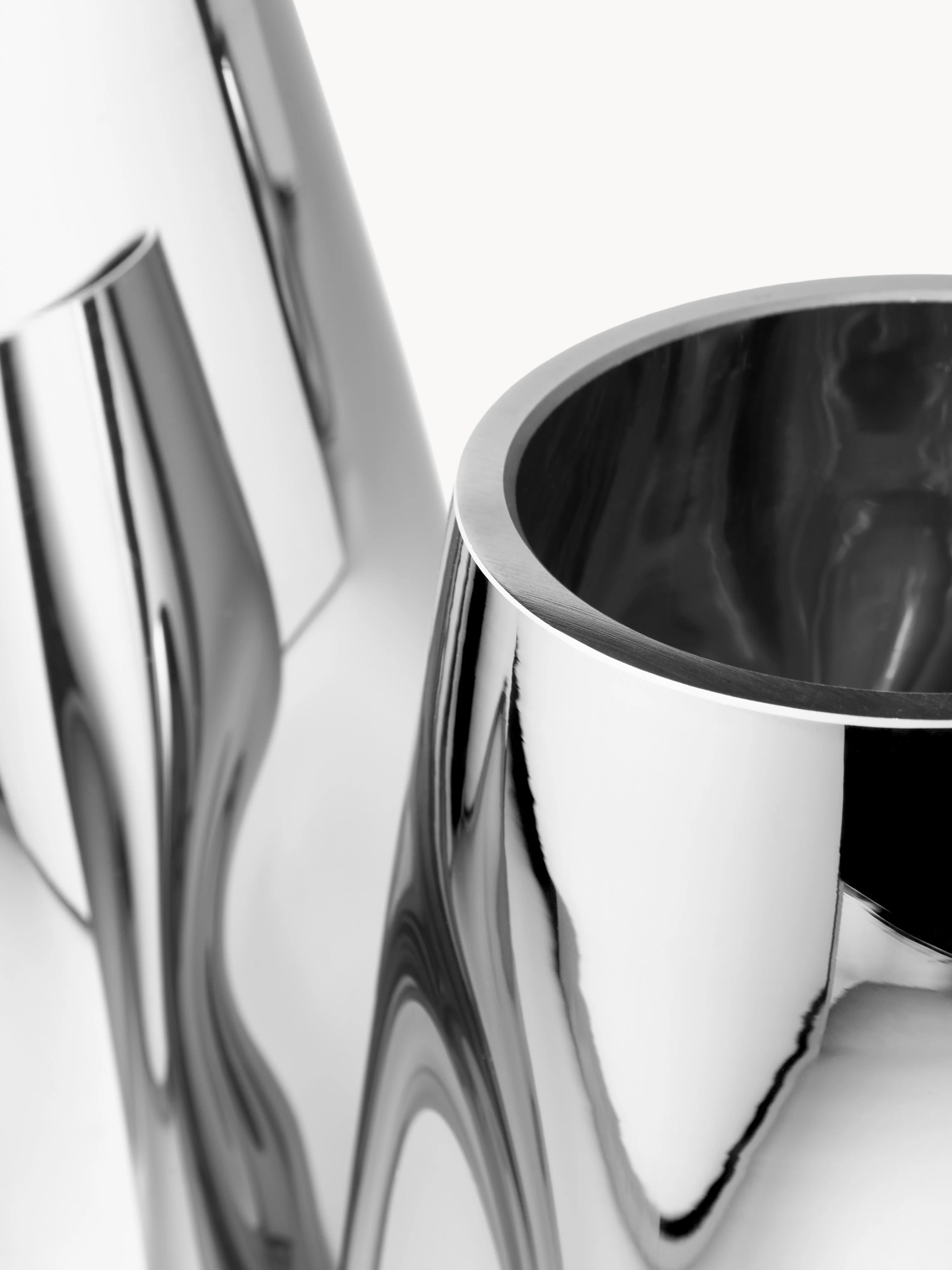 Kleine mondgeblazen glazen vaas Mirror, H 17 cm