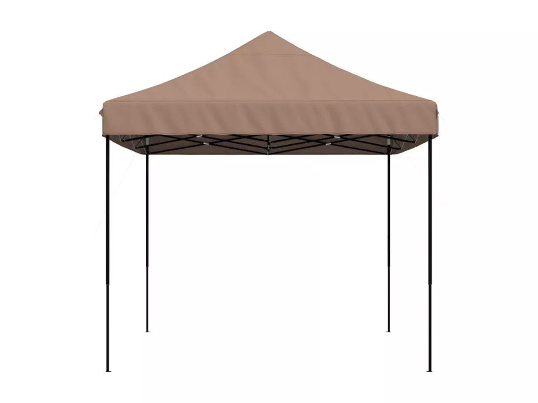 Tente de réception pliable escamotable marron 410x279x315 cm