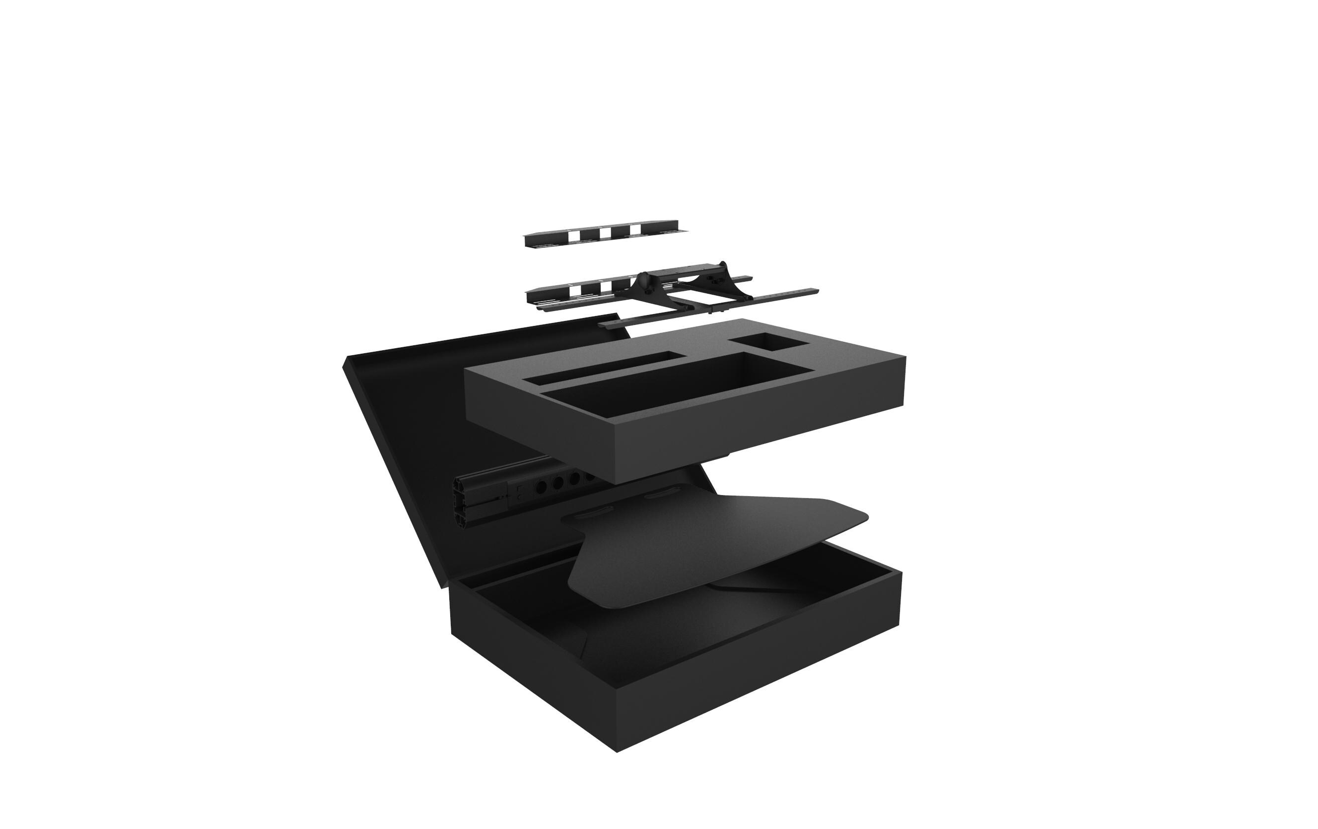 Standfuss 110 cm 1077 Schwarz<br>Kompakt verpackter Displayständer