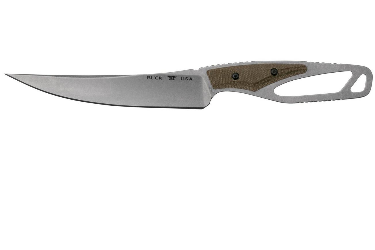Buck PakLite Processor Pro 636GRS Green Micarta, vaststaand mes