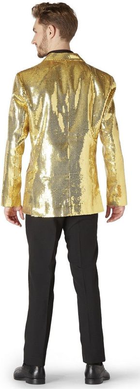 Suitmeister Sequins Goud Heren Blazer Carnavalskleding Glimmende Pailletten Goud Jasje