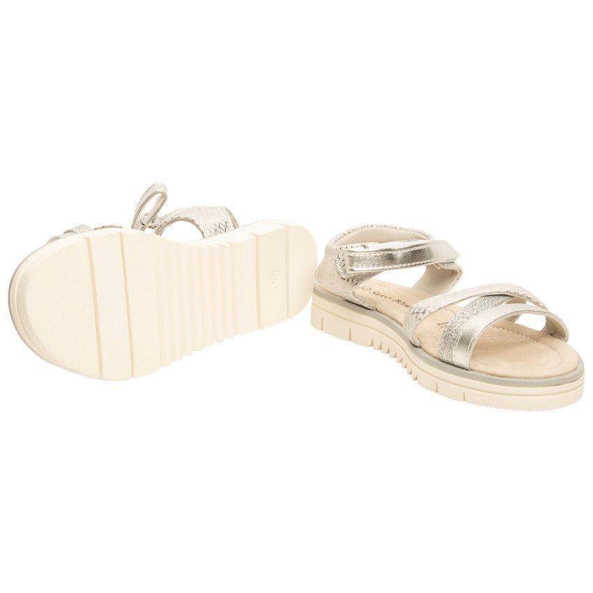 Nu-pieds effet serpent avec semelles épaisses pour fille - Gris chiné