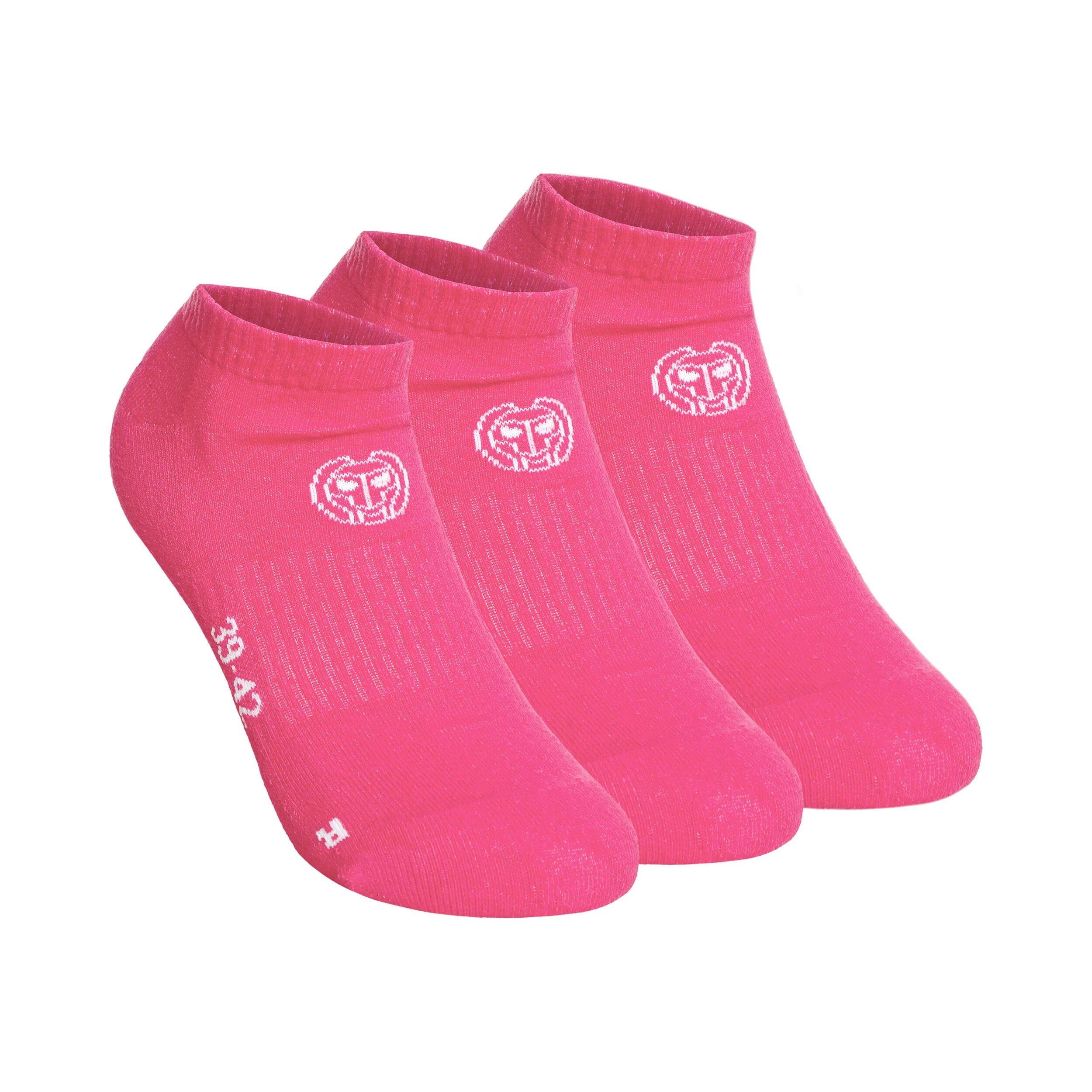 BIDI BADU No Party No Show Move Chaussettes De Tennis Pack De 3 - Pink , Blanc