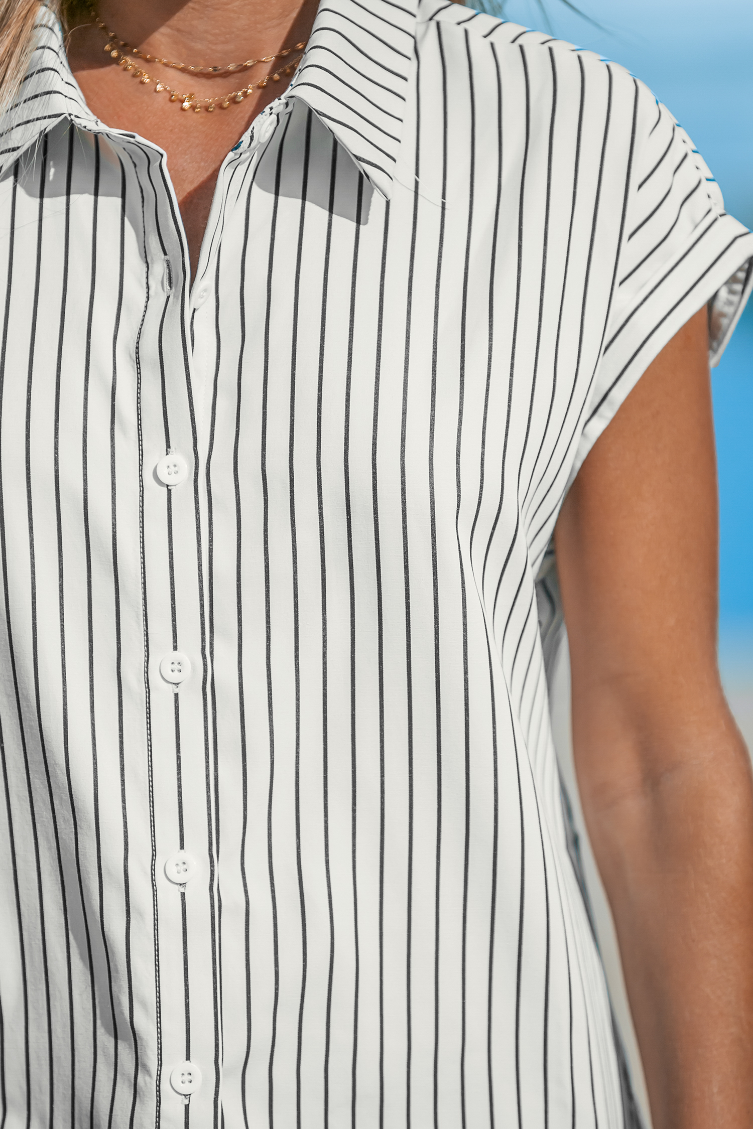 Chemise à col avec boutons à rayures
