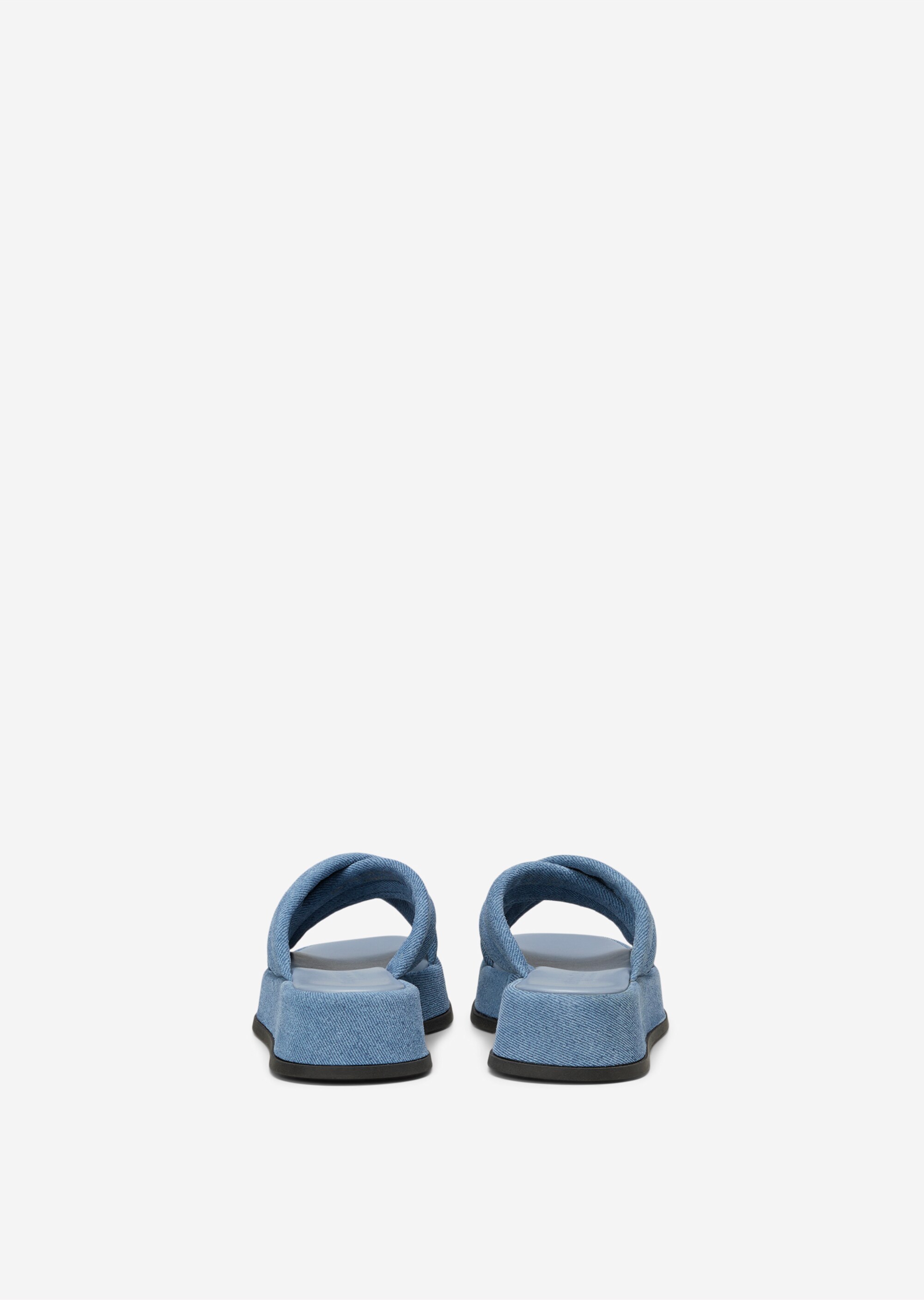 Plateau-Pantolette in Denim-Optik