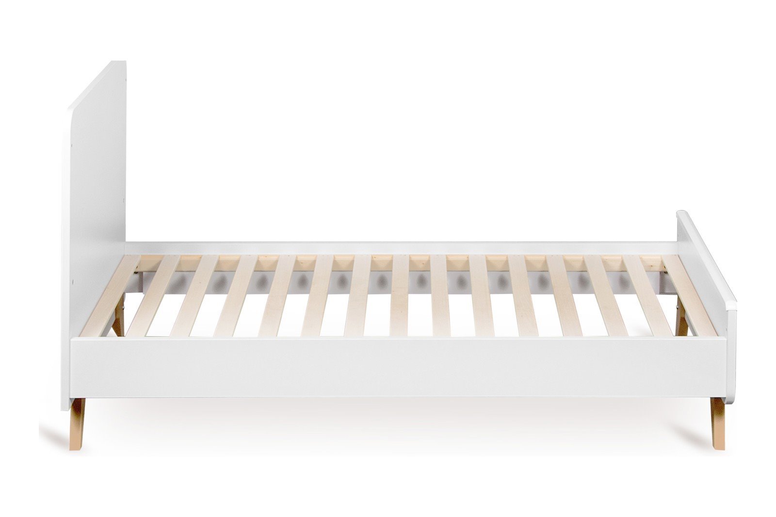 Loft Vokseseng Vokseseng i bøk/melamin med justerbar madrasshøyde og avtagbar front. Hvit/bøk 70x140 cm. Kombiner med Loft junior kit (selges separat).