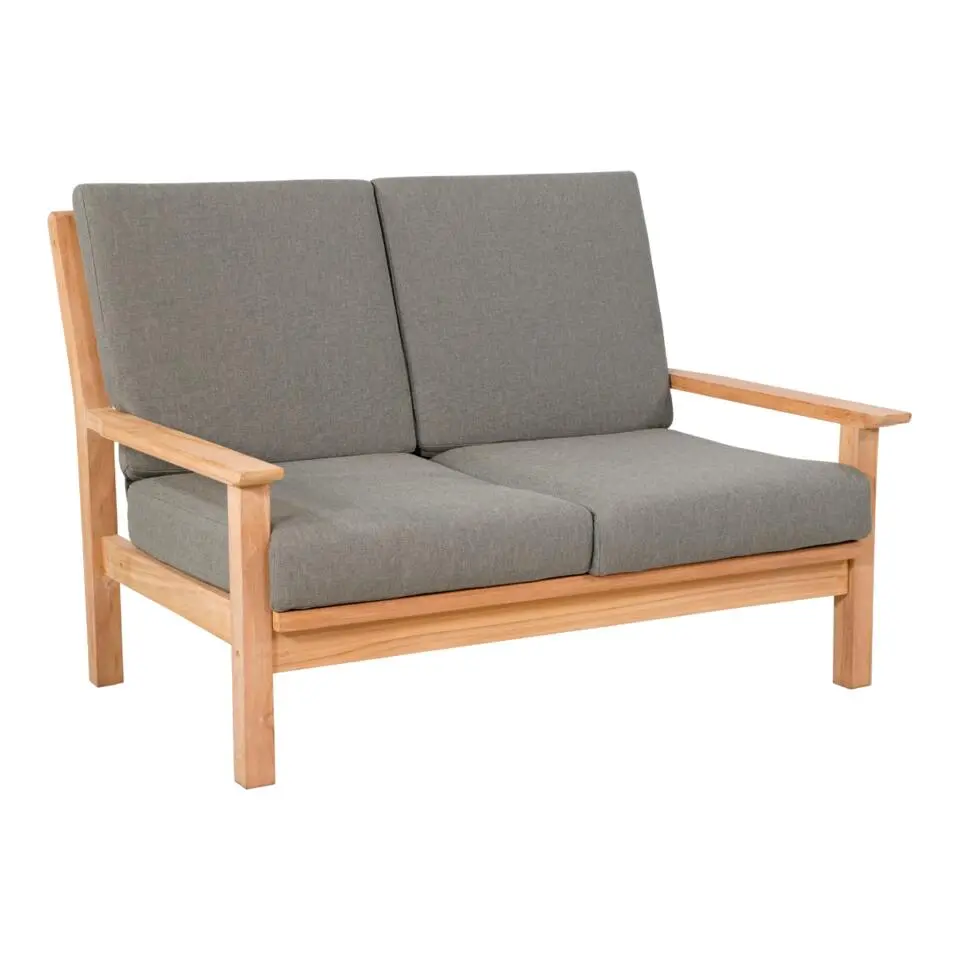 Les - Teak loungebank teak 124cm   kussen
