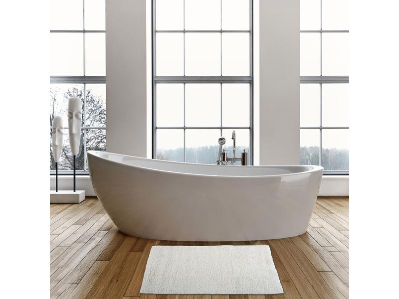 MSV Badteppich Dalija 45 x 70 cm, Alt Weiss Badematte aus hochwertiger Baumwolle
