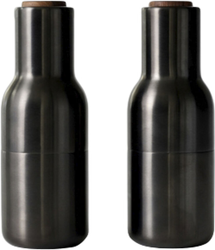 Audo Copenhagen Bottle Grinder, Bronzed Brass, Waln Sort