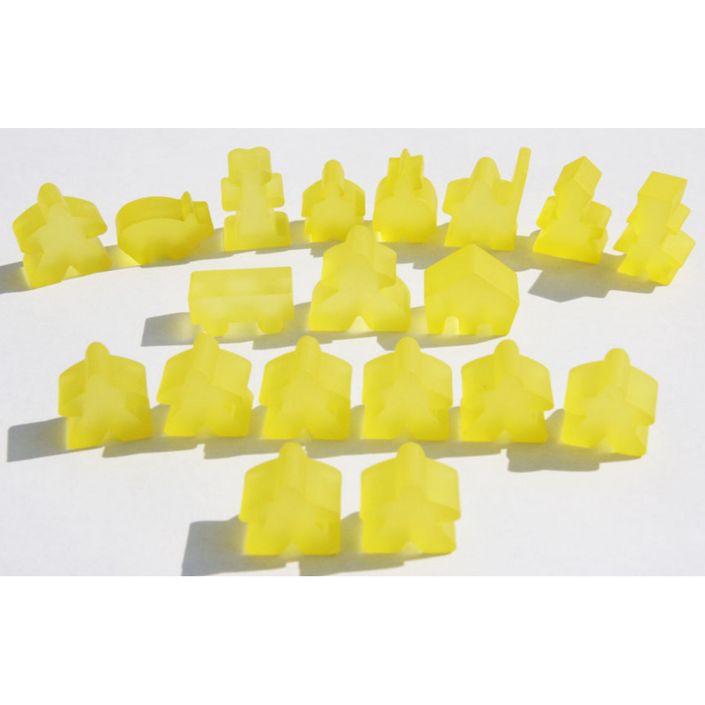 Carcassonne - Set de 19 Meeples- Frozen Jaune