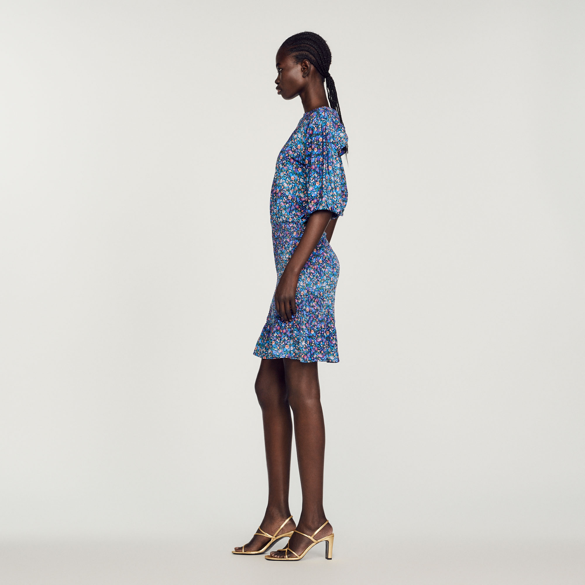 Robe courte imprime fleuri