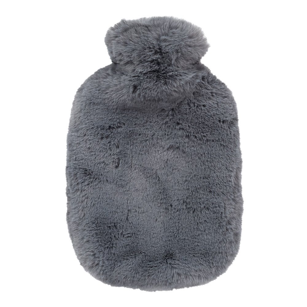 fashy Wärmflasche<br>1 Stück, 2l, Flauschbezug Extra Soft dunkelgrau