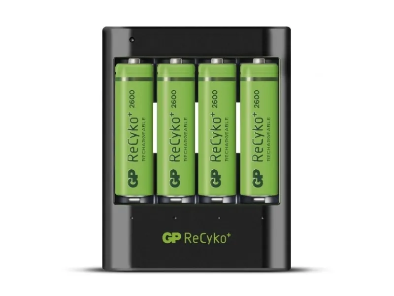 GP Batteries ReCyko  4 x AA Genopladelige Batterier 2600 mAh   Hurtig Oplader