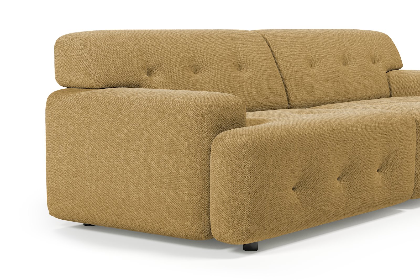 Bob 3-seter Tekstil Mito 170 Mustard med sorte ben.