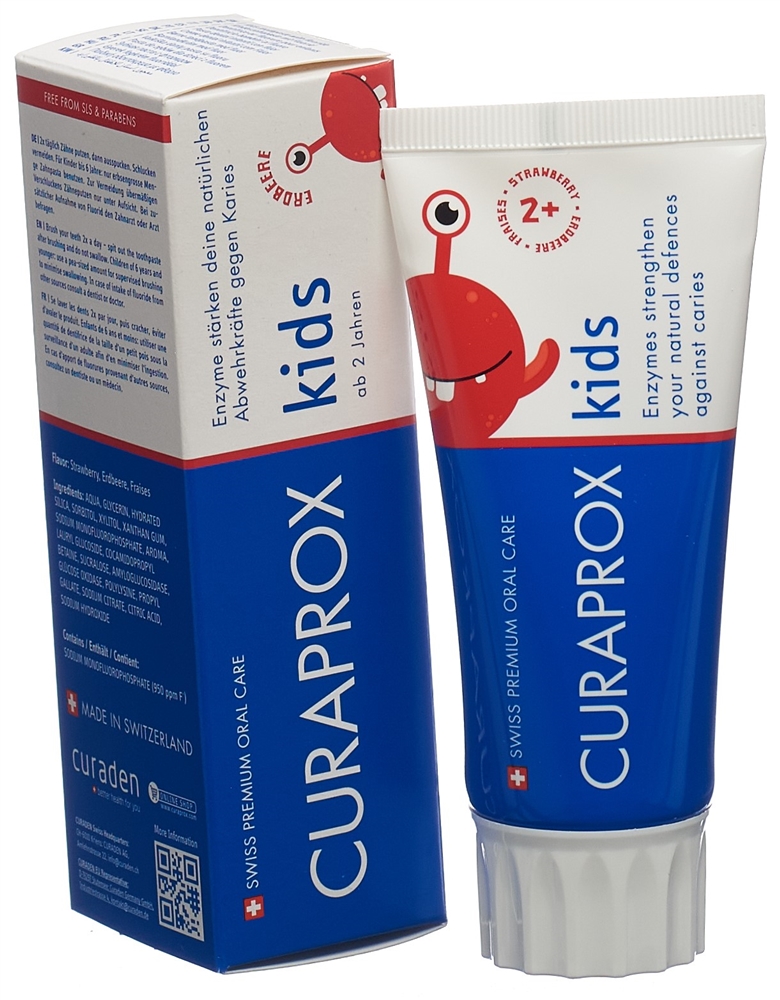 CURAPROX kids Zahnpasta<br>60 ml, Tube, Paste, Erdbeere 950ppm Fluorid