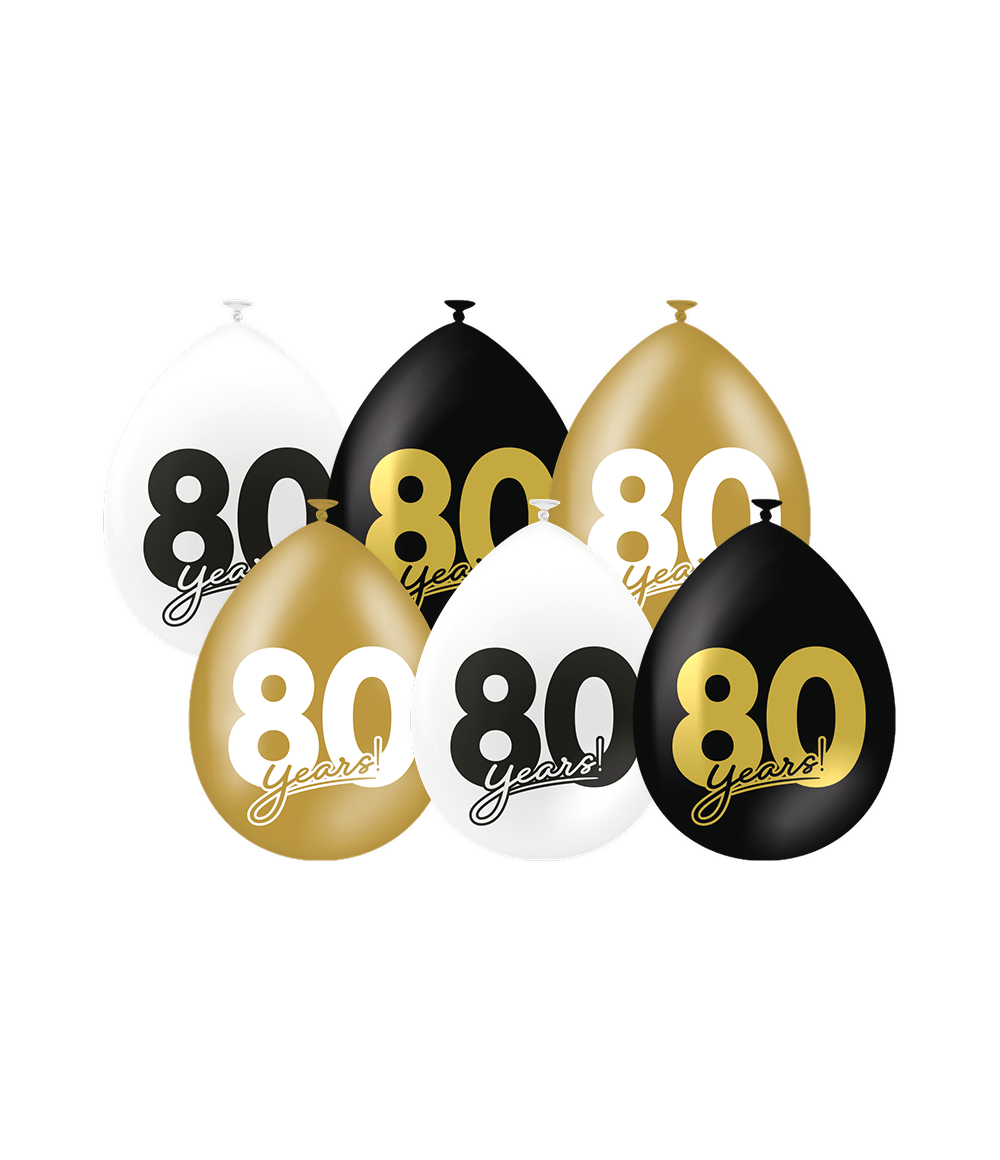 80 Jaar Ballonnen 30cm 6st