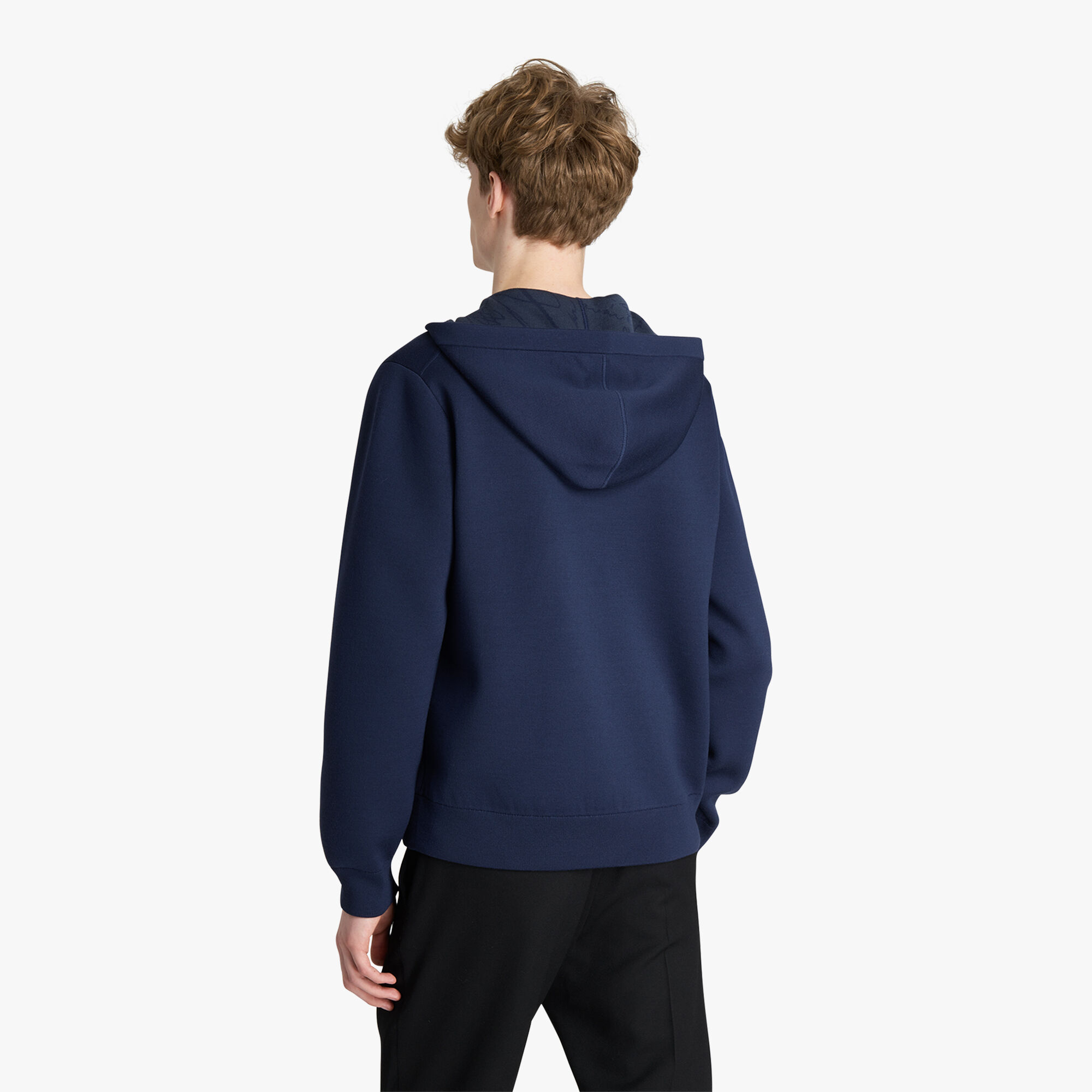Sweat À Capuche Double Face Avec Interieur Scritto Et Details En Cuir