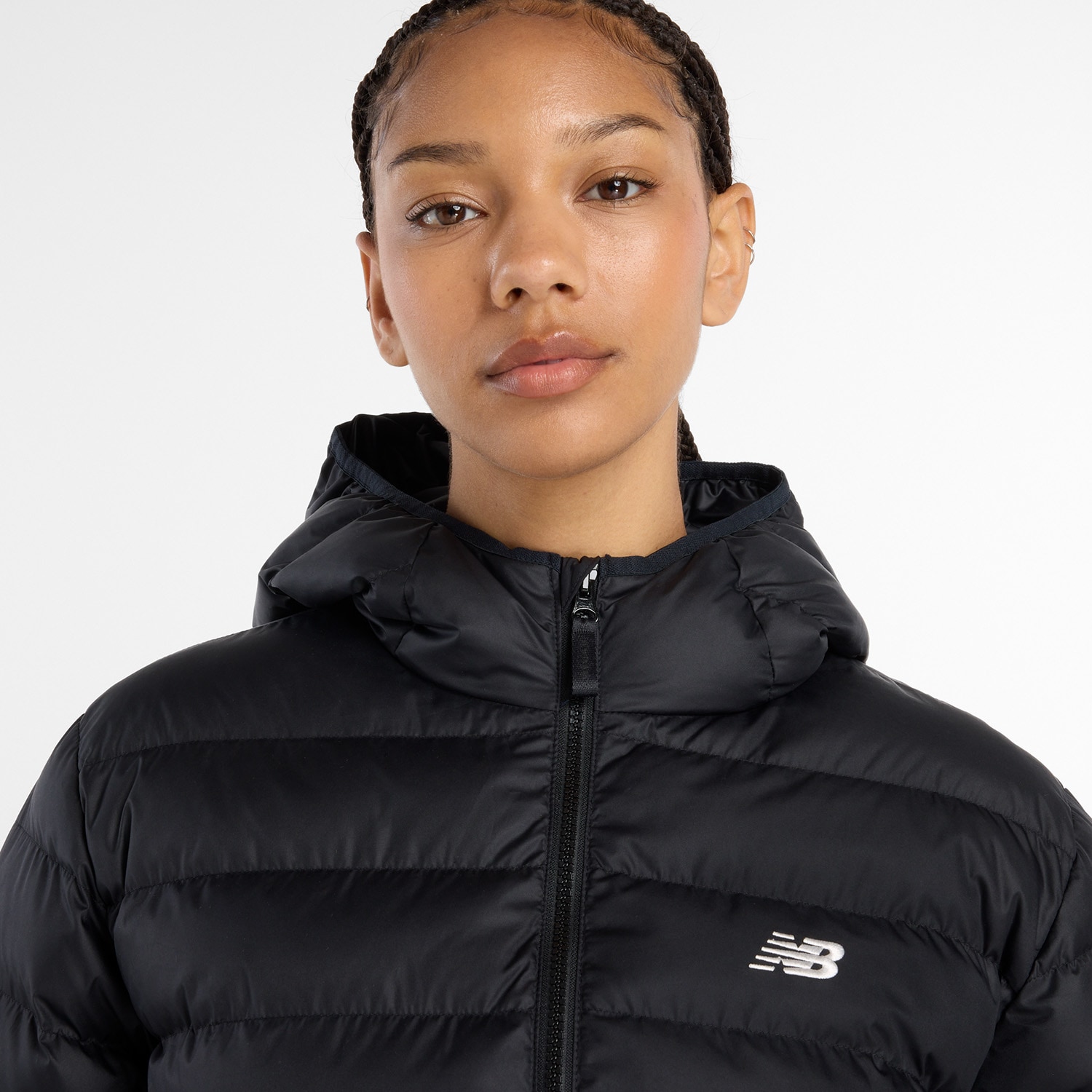 New Balance Winterjacke »Puffer Jacket BLACK« mit Kapuze