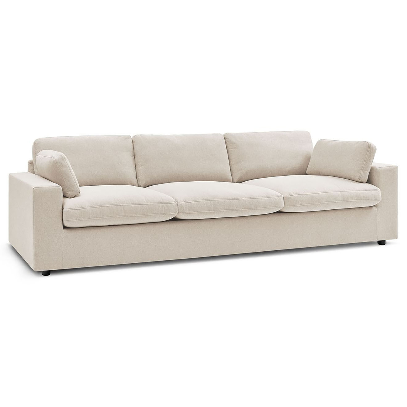 Bobochic Canapé droit fixe 4 places Belair beige - 280x93x80 cm
