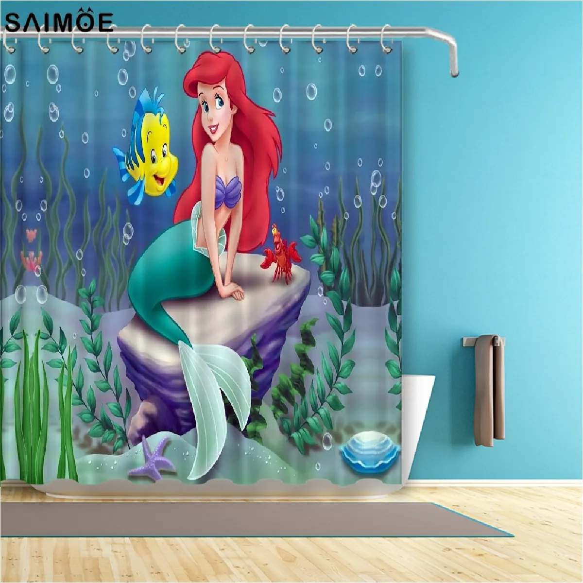 Universal Rideau de Douche Sirène Populaire 165x180 cm