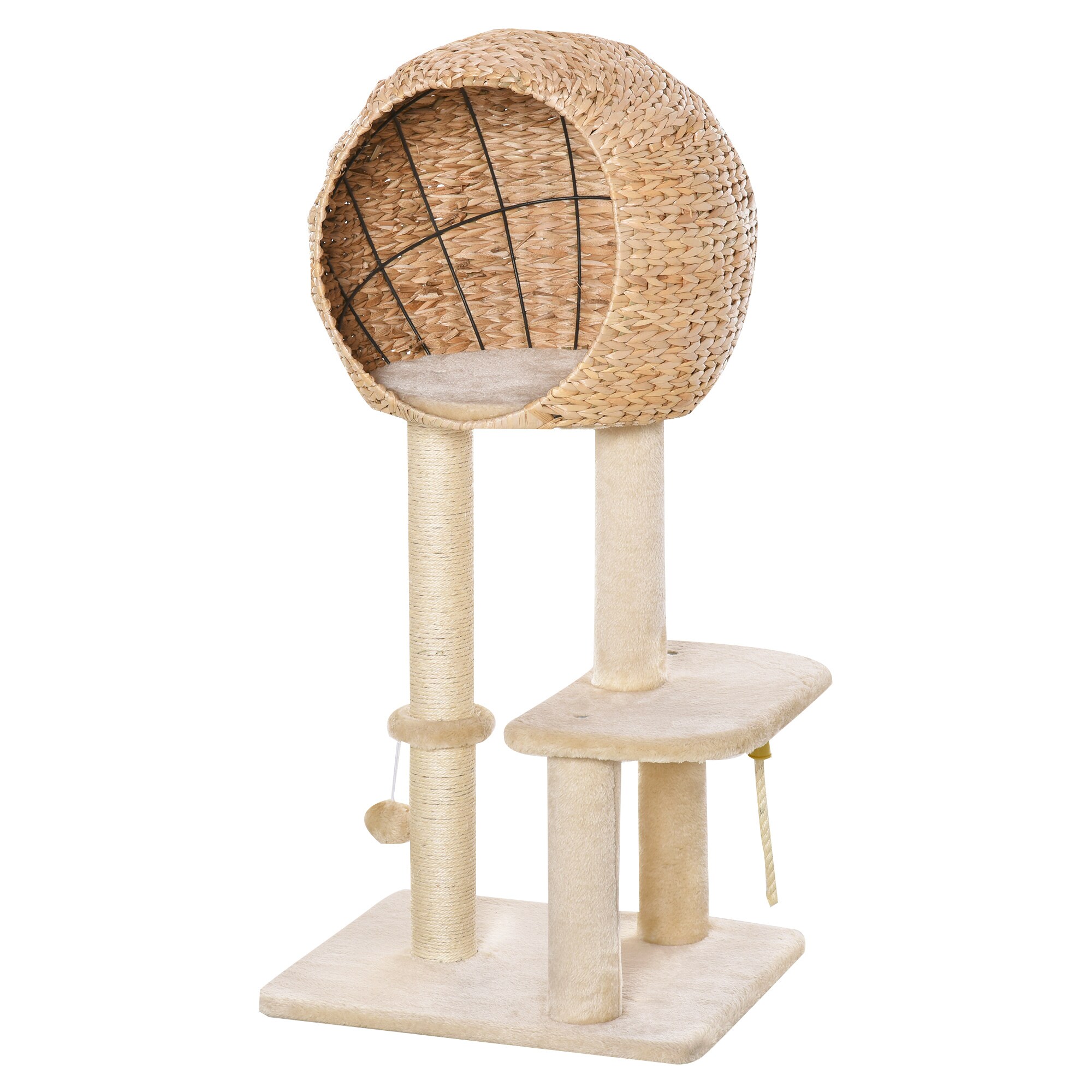 PawHut Kratzbaum mit Höhle beige 48 x 40 x 100 cm