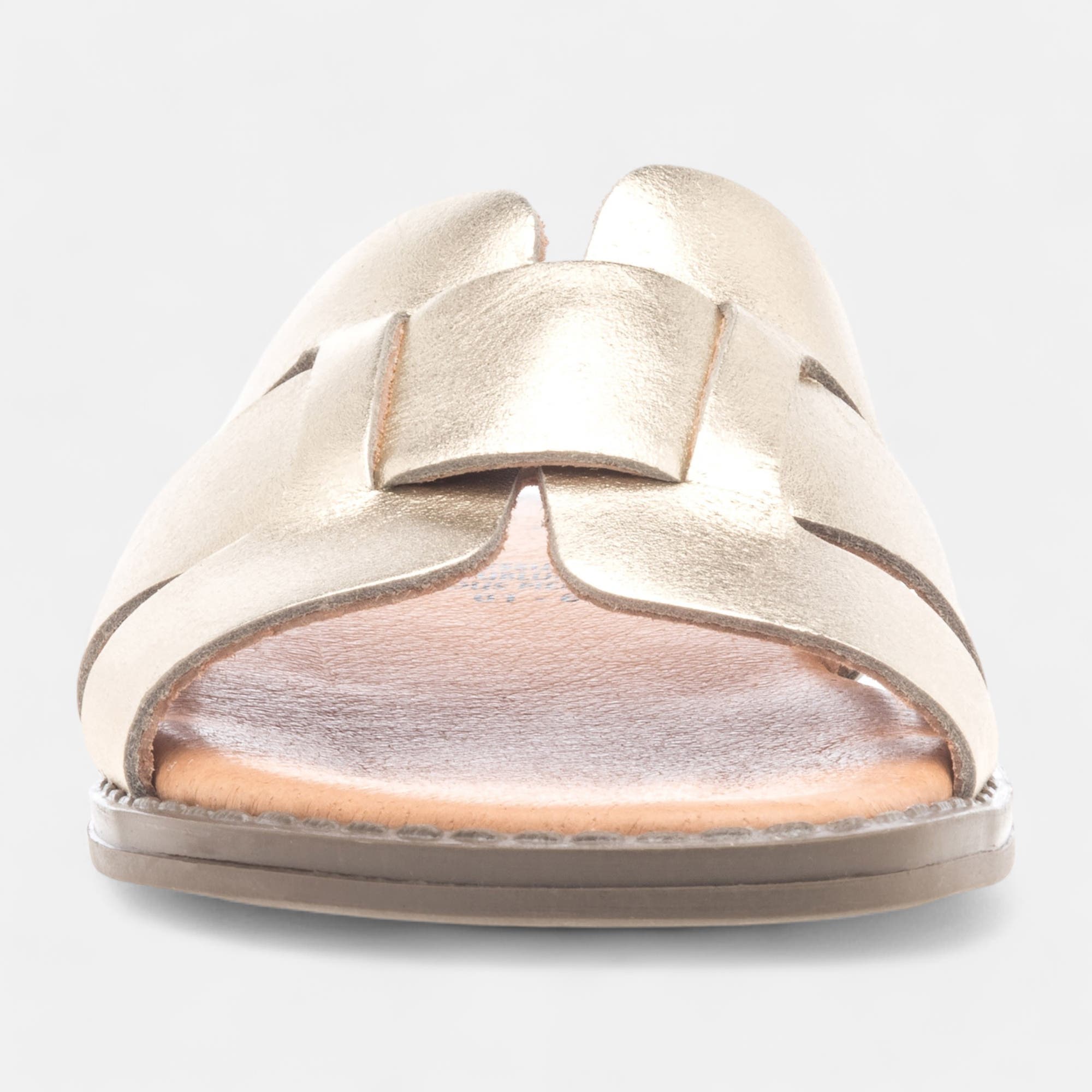 Mules Fille en cuir or