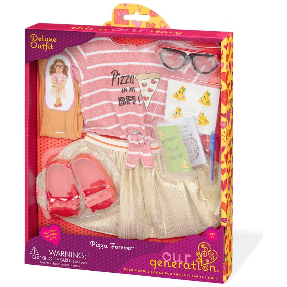 Our Generation Deluxe Pizza Forever Liebhaber-Outfit